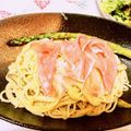 クックMZ0GUD☆'s cooksnap of when they made アスパラと生ハムのカルボナーラ.