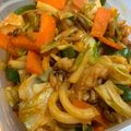 ●HaChi●'s cooksnap of when they made コチュジャンで作るピリ辛焼きうどん♪.