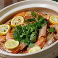 クックぎし's cooksnap of when they made 有頭エビと春雨の香草たっぷりタイ風鍋.