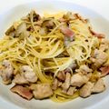 yukinko421's cooksnap of when they made 鶏肉としめじの和風スープパスタ.