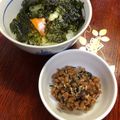 ルぴあ's cooksnap of when they made 我が家の塩昆布ｄｅ温玉納豆丼.