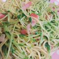 ka17p's cooksnap of when they made ５分で完成！豆苗＆ベーコンDE焼きそば♪.