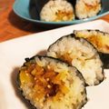クックY7I05N☆'s cooksnap of when they made ゴマかつお節入りたくあん手巻き.