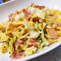 sunita's cooksnap of when they made キャベツとベーコンの卵とじ.