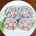 のどぐろLOVE's cooksnap of when they made 飾り寿司♪お花の巻き寿司✿.