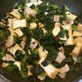 愛する山登りちゃん's cooksnap of when they made 厚揚げ、豚ばら玉ねぎ小松菜であんかけ炒め.