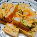 extra＊'s cooksnap of when they made 彩り卵焼き～かにかま・しいたけ・ネギ～.