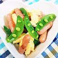 ＊sunlight＊'s cooksnap of when they made スナップエンドウと卵のウインナーソテー.