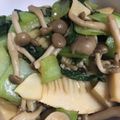 sakikorin's cooksnap of when they made たけのことチンゲン菜の炒めもの.