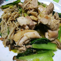 ユーロン's cooksnap of when they made 鶏肉と小松菜としめじの炒め煮.