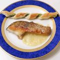 コスモとフライパン's cooksnap of when they made 鯛のポワレ、ネギクリームソース.