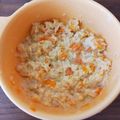 ありんこ☆★'s cooksnap of when they made 離乳食中期。3分で鶏ひき肉の親子丼.