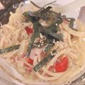 komugiko4's cooksnap of when they made トマトと茗荷、しらすの冷たいパスタ.
