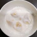 あじさい♪'s cooksnap of when they made ミルキー♡練乳ばななヨーグルト.