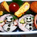 みらい★母ちゃん's cooksnap of when they made 雪だるまちゃん巻き寿司キャラ弁に♪.