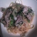 aikaji's cooksnap of when they made 塩だれ豚肉☆パスタ.