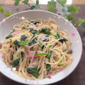 ☆kiyomin☆'s cooksnap of when they made 和風きのことほうれん草とベーコンのパスタ.