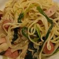 かなげっちょ's cooksnap of when they made 舞茸とほうれん草のパスタ、バター醤油味.
