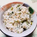 KUMI KUMI's cooksnap of when they made エコ飯。大根の葉と鮭の混ぜご飯.