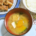 mmameco's cooksnap of when they made 朝ごはんに！かぼちゃ人参厚揚げのみそ汁.