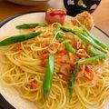 だのん☆彡's cooksnap of when they made 桜エビとアスパラガスのペペロンチーノ.