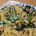 クックR3NUAJ☆'s cooksnap of when they made 簡単＊ほうれん草のカルボナーラ.