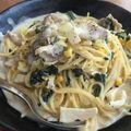 ケテヲ's cooksnap of when they made 白菜と豚肉のクリーム風パスタ～牛乳で.