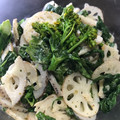 いちじくのコンポート's cooksnap of when they made 菜の花と蓮根のマヨ柚子こしょう和え.