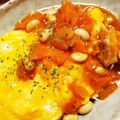 かんた｡ママ's cooksnap of when they made チキントマト煮かけオムライス♪.