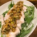 まいプリ☆'s cooksnap of when they made レンジ蒸し鶏のナッツソースがけ.