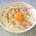 piNkymiLky's cooksnap of when they made レンチンで鍋いらず！カルボナーラ風うどん.