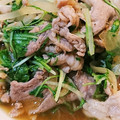とかげのおかあさん's cooksnap of when they made 簡単♡豚こまと水菜の炒め物！豚丼にも！.