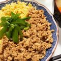 mocico's cooksnap of when they made 優しい甘さ♪鶏そぼろ丼.