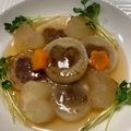 3kids❁mama's cooksnap of when they made バレンタインに…❤を射込んだ大根ステーキ.