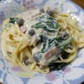 や～たん食堂's cooksnap of when they made 超簡単☆ほうれん草のクリームパスタ♡.