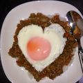 クックDS56T6☆'s cooksnap of when they made アルミホイルでハートの目玉焼き♪.
