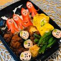 今夜も一杯's cooksnap of when they made 赤ウインナー星人 ☆キャラ弁のおかず☆.
