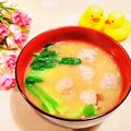 ももちゃんのれしぴ's cooksnap of when they made ＊焼きいわし団子の味噌汁＊.