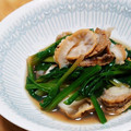 ジュスカ's cooksnap of when they made ＊蒸し帆立＆ちぢみ法蓮草の煮びたし.