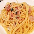 あいらもると's cooksnap of when they made 梨湖のベーコンペペロンチーノ.