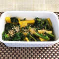 ◆どらしま◆'s cooksnap of when they made 菜の花・ちぢみほうれん草のたくあん和え.