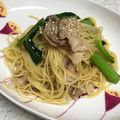 yummy?'s cooksnap of when they made 豚ばら肉と小松菜の中華風パスタ.