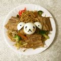 puniＫ's cooksnap of when they made マルちゃん焼そばで美味しい羊さん◉デコ弁.