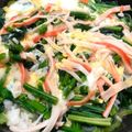 ウマナミ's cooksnap of when they made ♯カニカマとほうれん草の卵雑炊♯.