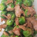 くきまな's cooksnap of when they made ＊芽キャベツとベーコンの香ばし炒め＊.
