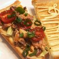 ゆな３５'s cooksnap of when they made 鯖缶とトマトの夏トースト.