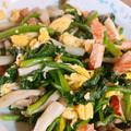 氷koori's cooksnap of when they made ほうれん草とベーコンとしめじの卵炒め.