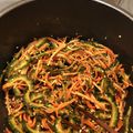 丸りん家族's cooksnap of when they made 我が家の常備菜☆ゴーヤの松前風.
