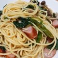 yknobi's cooksnap of when they made 簡単♡ほうれん草とキノコのスープパスタ.