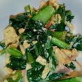 ★かおっち★'s cooksnap of when they made 簡単！小松菜のベーコン卵炒め☆ソース風味.